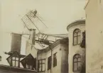 Jubileumsutställningen i Göteborg 1923. Troligen bild från Telegrafverkets utställning. Telefongalge på vift. Ur albumet Utställningen Göteborg 1923.