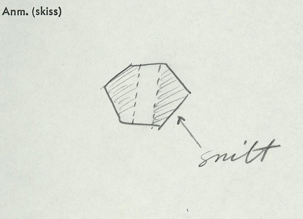 Klubbhuvud med sexkantigt tvärsnitt.

För mer information se Dokumentationsblankett under Referenser – Länkade filer.