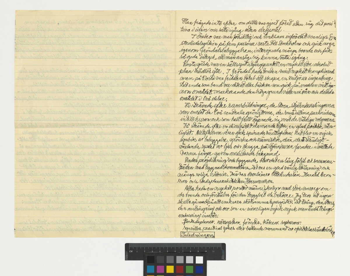 Stjärnhusen.
Berättelse av Leif Reinius om arbetet med Stjärnhusen
Gröndal och Rosta.