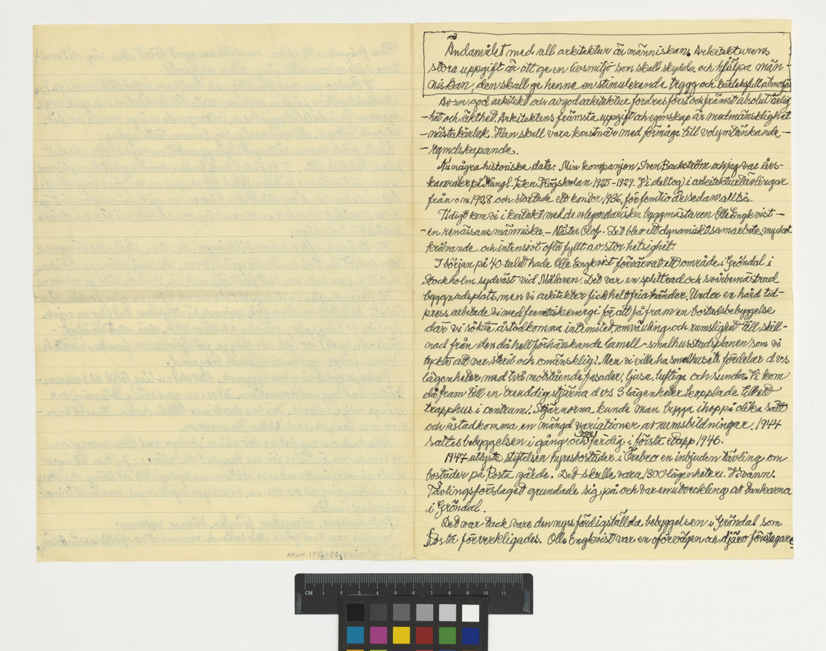 Stjärnhusen.
Berättelse av Leif Reinius om arbetet med Stjärnhusen
Gröndal och Rosta.