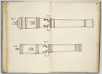 Avbildning av eldrör från fästningen i Riga, ur en volym som dokumenterar artilleritroféer i Livlands fästningar, daterad 1681.