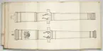 Avbildning av eldrör från fästningen i Neumunde (Dünamünde) skans, ur en volym som dokumenterar artilleritroféer i Livlands fästningar, daterad 1681.
