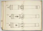 Avbildning av eldrör från fästningen i Neumunde (Dünamünde) skans, ur en volym som dokumenterar artilleritroféer i Livlands fästningar, daterad 1681.