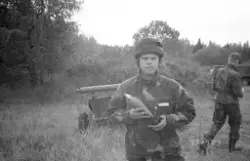 Utbildning med granatkastare m/41 D, eldröret utbytt mot 8 c