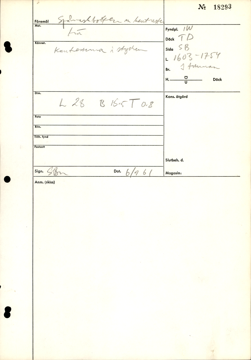 En botten till en svepask samt rester av svep.