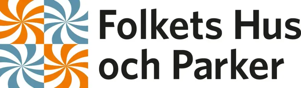 Logga med våra virvlar och text.