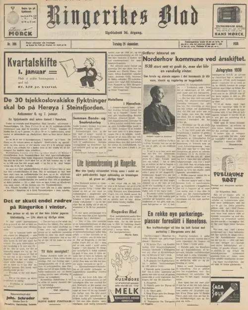 Forsiden til eldre utgave av Ringerikes Blad