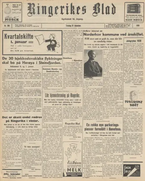 Forsiden til eldre utgave av Ringerikes Blad