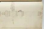 Ritning av eldrör ur en volym som visar troféer och ett mindre antal äldre svenska metallstycken. Dessa ingick i bestyckningen i Stralsund 1671 samt i Helsingborg, Malmö och Landskrona.