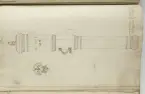 Ritning av eldrör ur en volym som visar troféer och ett mindre antal äldre svenska metallstycken. Dessa ingick i bestyckningen i Stralsund 1671 samt i Helsingborg, Malmö och Landskrona.