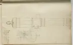 Ritning av eldrör ur en volym som visar troféer och ett mindre antal äldre svenska metallstycken. Dessa ingick i bestyckningen i Stralsund 1671 samt i Helsingborg, Malmö och Landskrona.