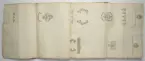 Ritning av eldrör ur en volym som visar troféer och ett mindre antal äldre svenska metallstycken. Dessa ingick i bestyckningen i Stralsund 1671 samt i Helsingborg, Malmö och Landskrona.