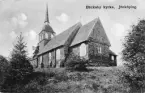 Vykort av Bäckaby kyrka i Jönköpings stadspark, skrivet 1917-08-28.
Den gamla träkyrkan köptes in av en privatperson och återinvigdes den 31 augusti 1902 i Jönköpings stadspark efter att ha flyttats dit från Bäckaby utanför Vetlanda 1902. De äldsta delarna av kyrkan var från 1320-talet. Sent på fredagskvällen den 28 april år 2000 totalförstördes kyrkan i en brand.