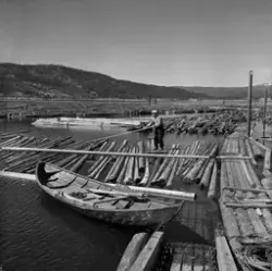 Tømmerfløting på Krøderen.