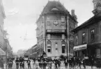 Smålandsbanken vid Östra Storgatan i Jönköping. Vykort skickat 1912-02-28.