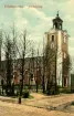 Kristine kyrka vid Östra Storgatan i Jönköping. Vykort skrivet 1911-08-30.