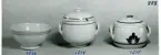 Soppskål och två terriner från Bo Fajans, formgivare Allan Ebeling, 1900-talets mitt.