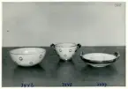 Skålar från Bo Fajans, formgivare Eva Jancke-Björk, 1900-talets mitt.