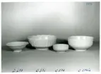 Skålar från Bo Fajans, formgivare Ewald Dahlskog, 1900-talets mitt.