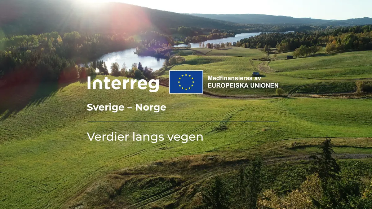 Grönt landskap med älv.