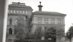 Växjö högre allmänna läroverk, västra fasaden med aula och g