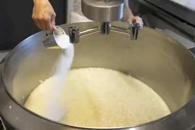 Ostemasser i en stor bolle. 