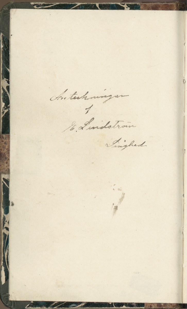 Erik Lindström, Linghed, dagbok 1900-1903