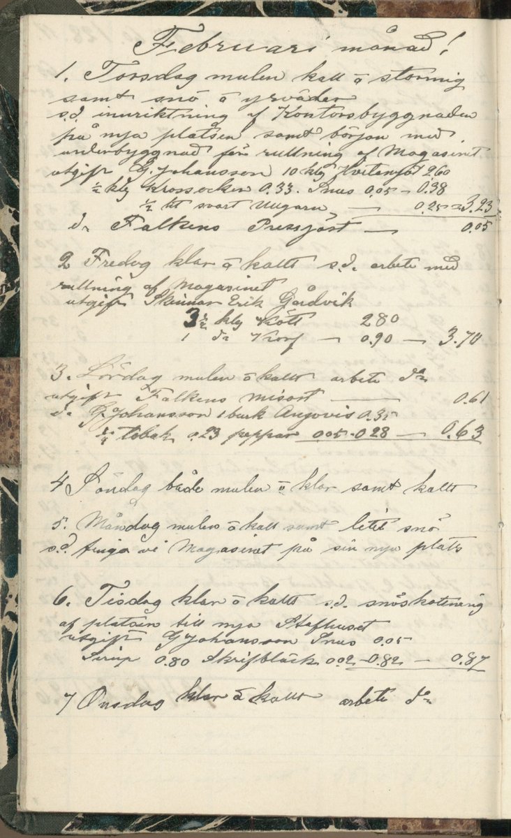 Erik Lindström, Linghed, dagbok 1900-1903