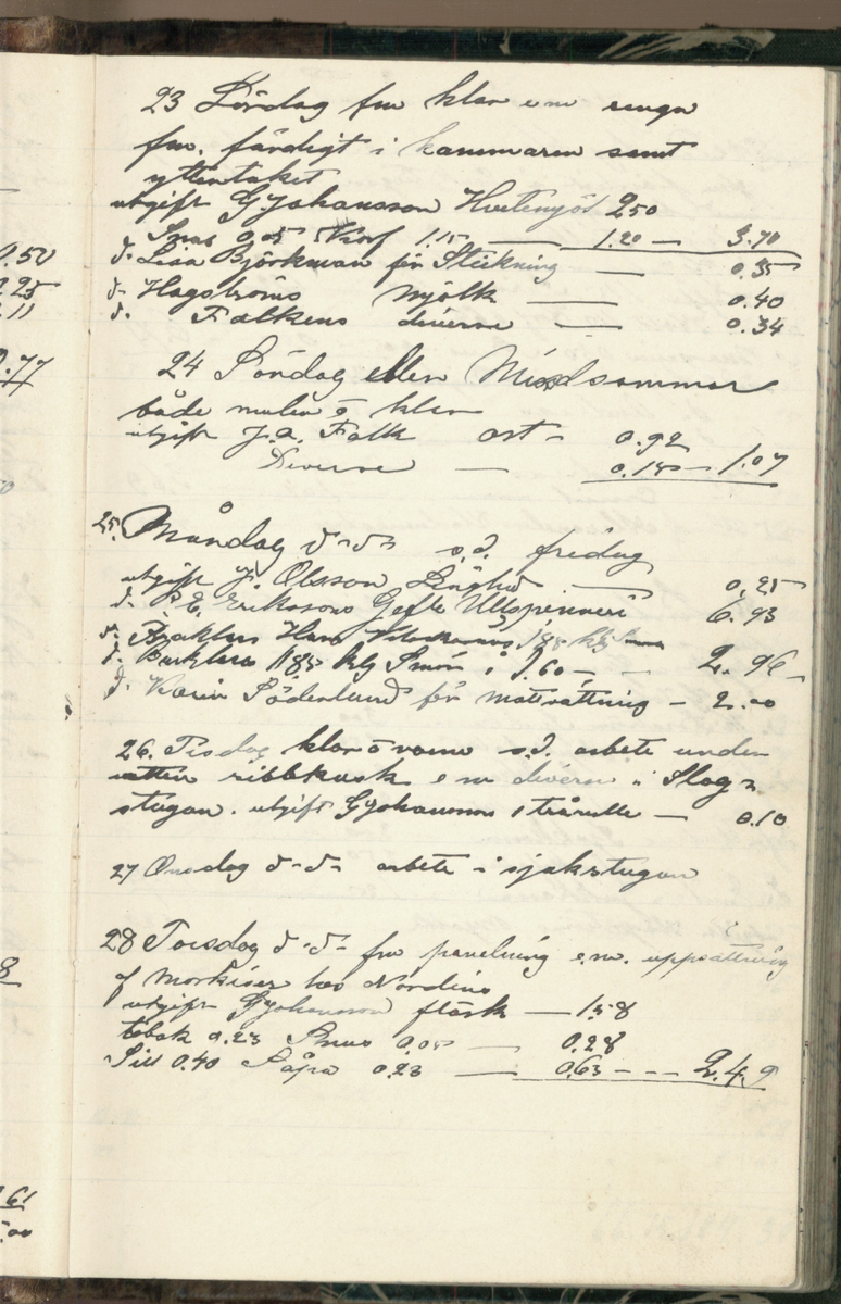 Erik Lindström, Linghed, dagbok 1900-1903