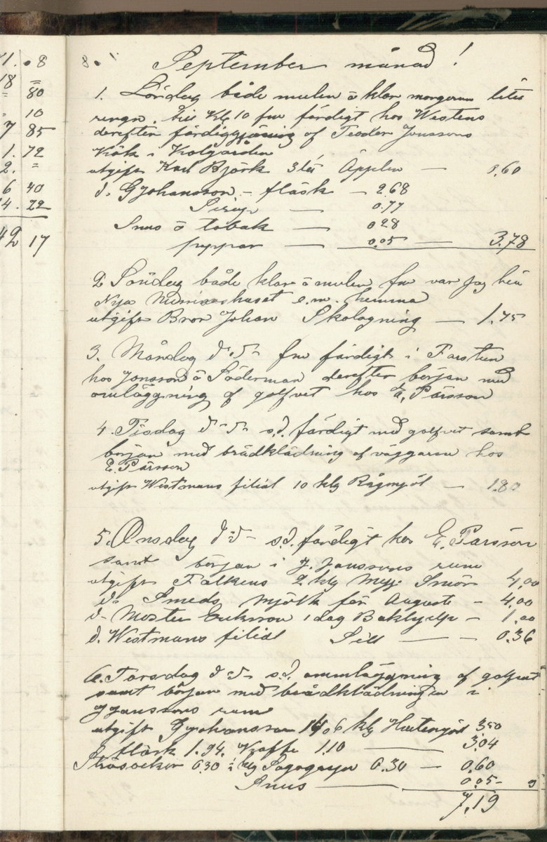 Erik Lindström, Linghed, dagbok 1900-1903