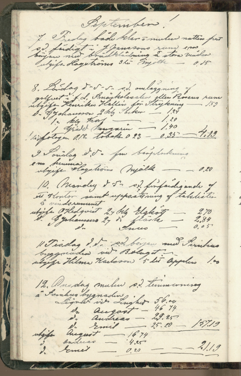 Erik Lindström, Linghed, dagbok 1900-1903