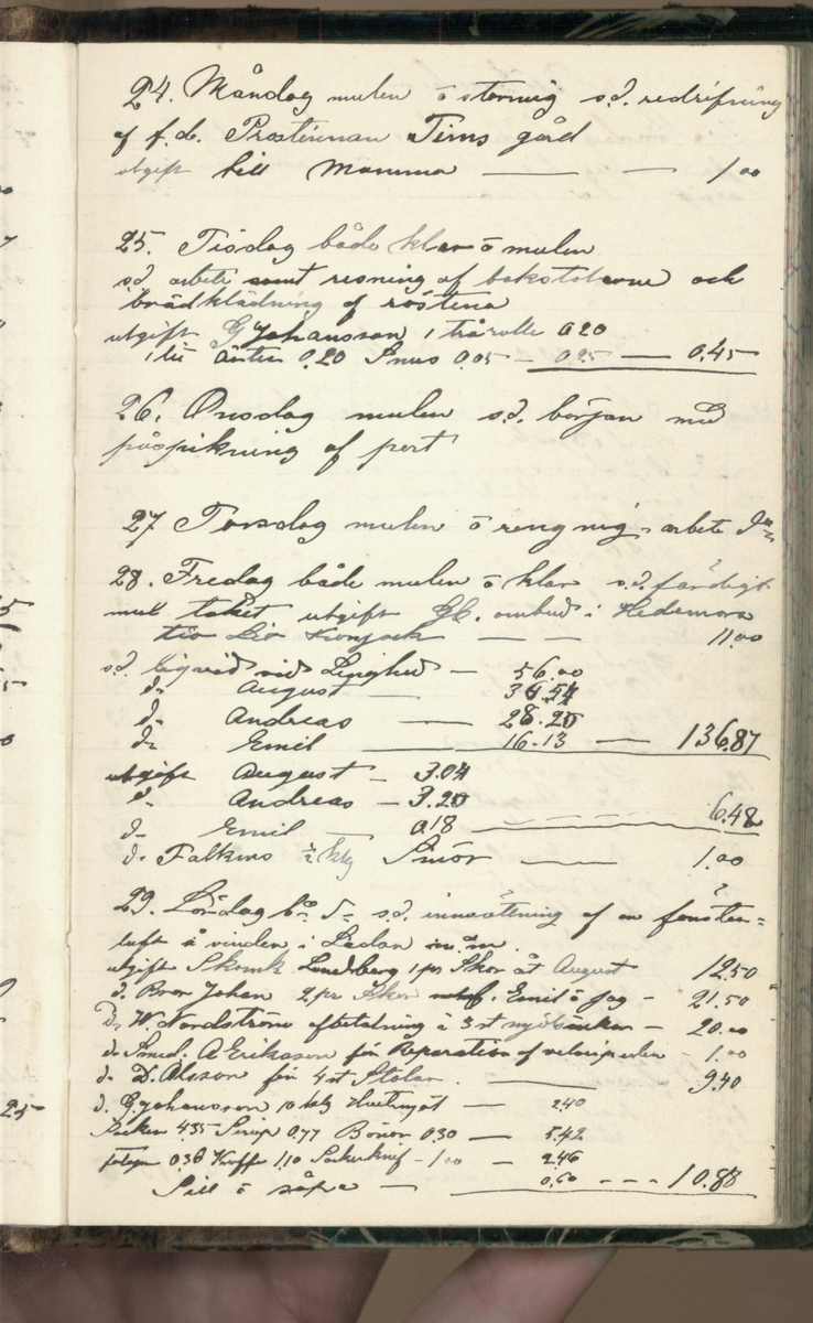 Erik Lindström, Linghed, dagbok 1900-1903