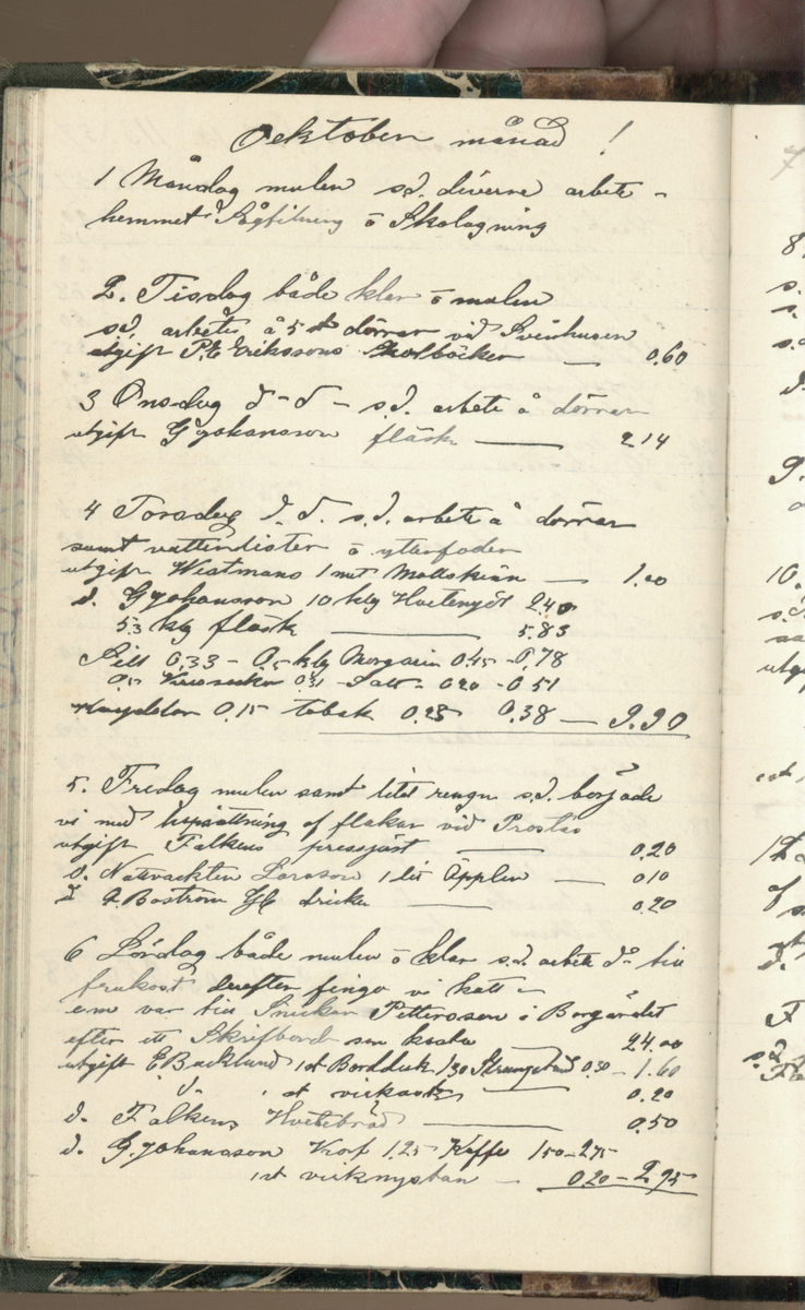 Erik Lindström, Linghed, dagbok 1900-1903