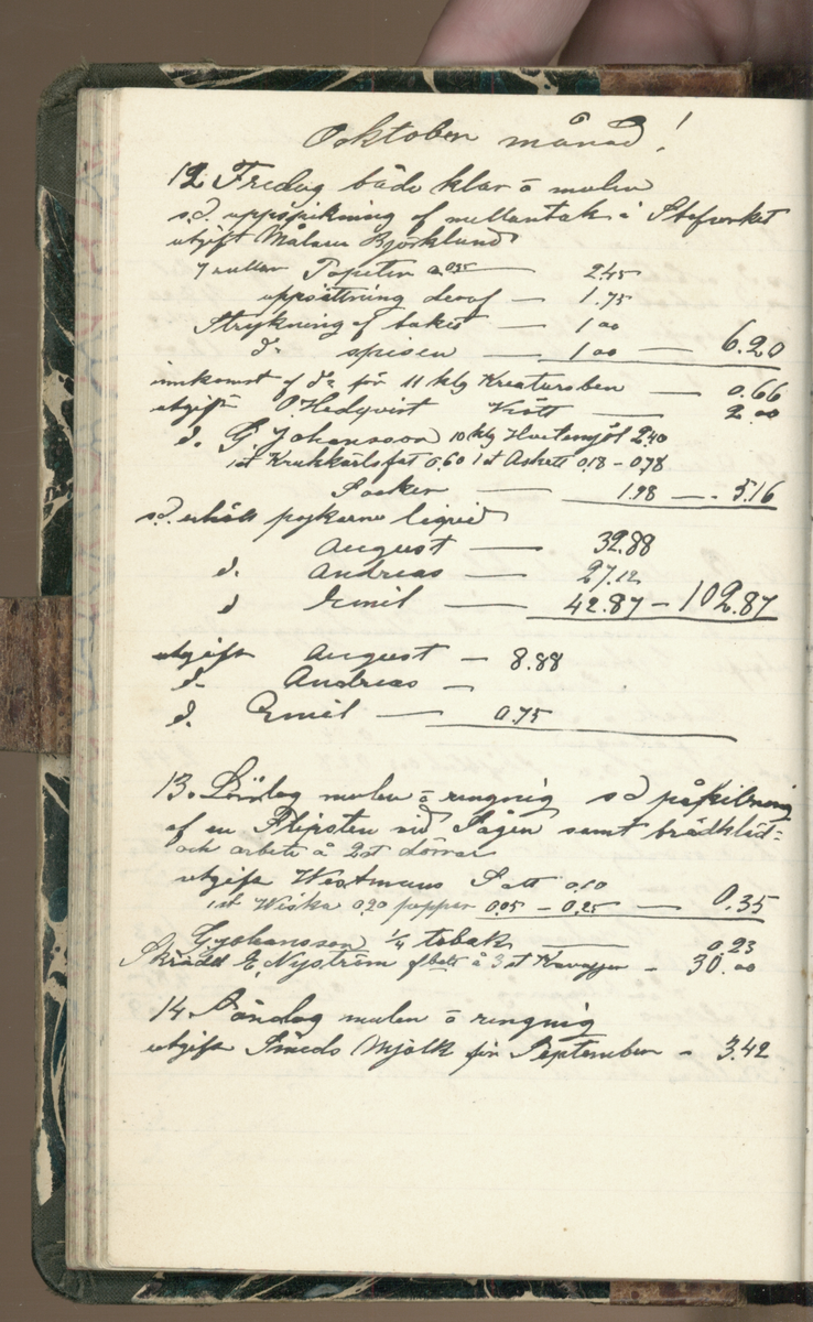 Erik Lindström, Linghed, dagbok 1900-1903