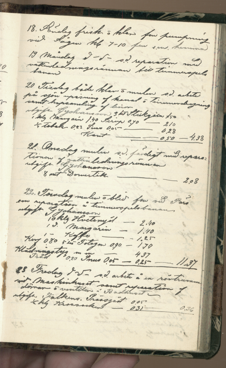 Erik Lindström, Linghed, dagbok 1900-1903