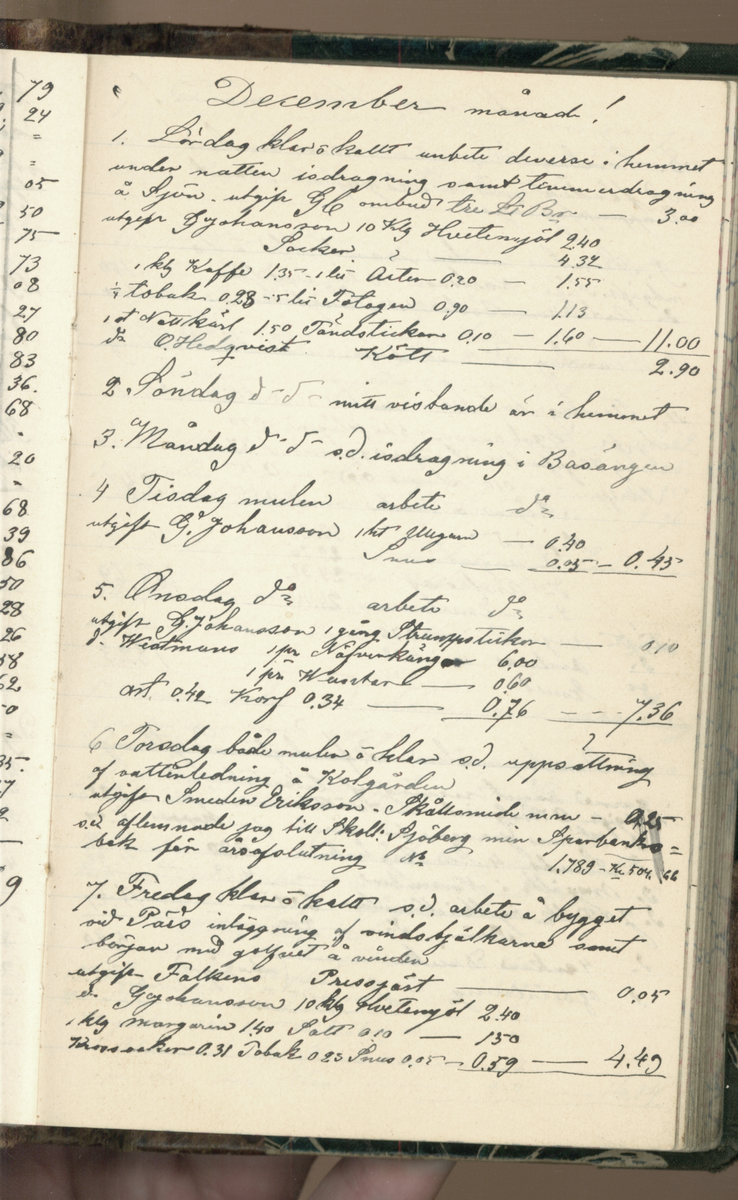 Erik Lindström, Linghed, dagbok 1900-1903