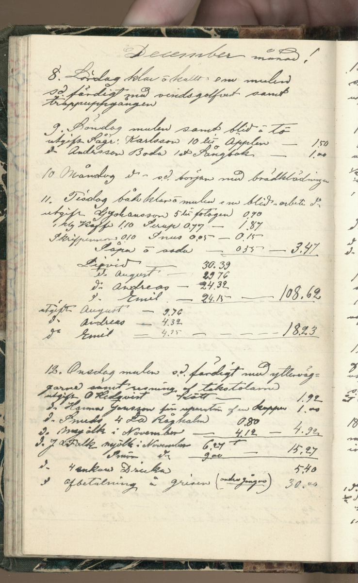 Erik Lindström, Linghed, dagbok 1900-1903