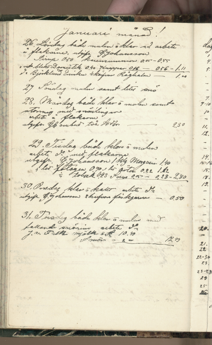 Erik Lindström, Linghed, dagbok 1900-1903