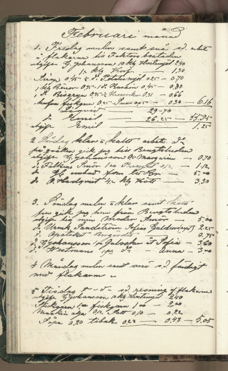 Erik Lindström, Linghed, dagbok 1900-1903