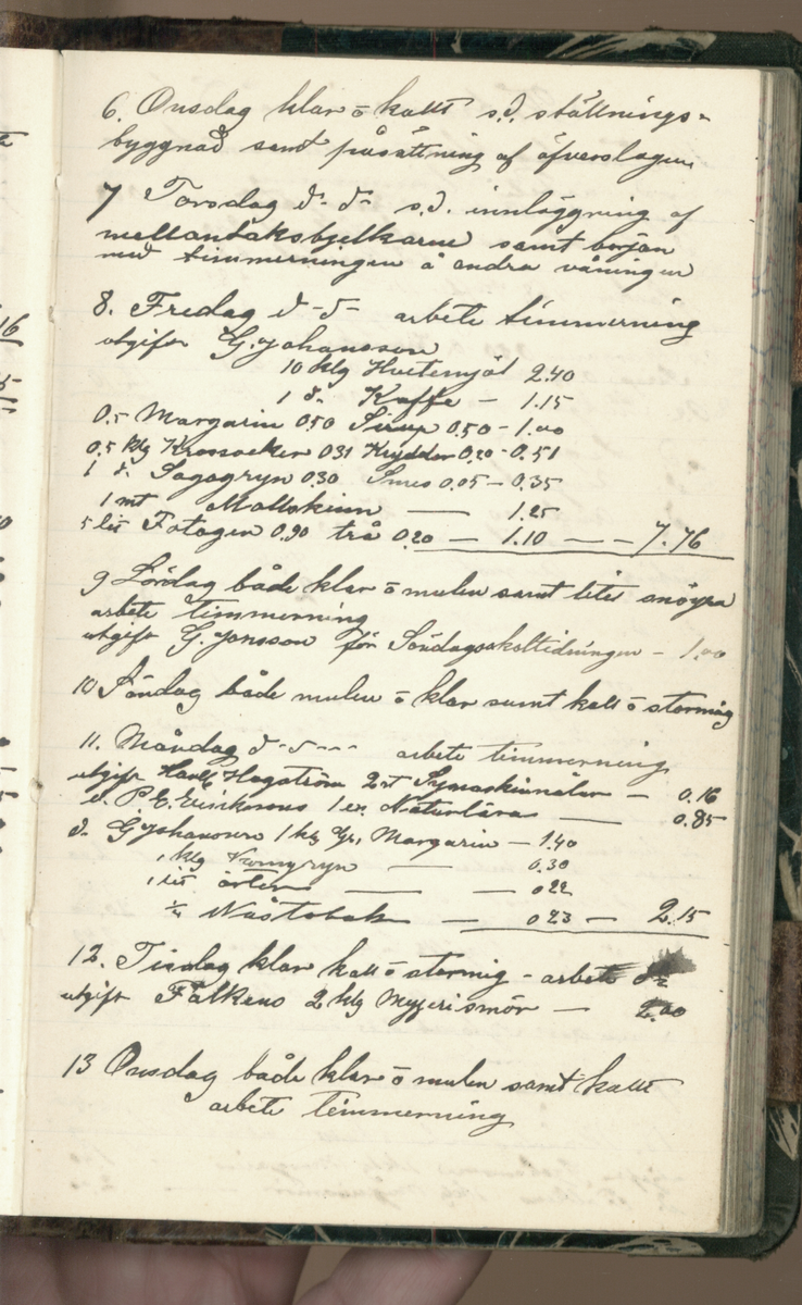 Erik Lindström, Linghed, dagbok 1900-1903