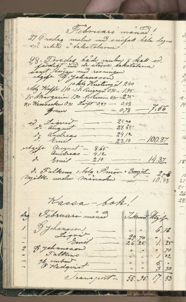 Erik Lindström, Linghed, dagbok 1900-1903