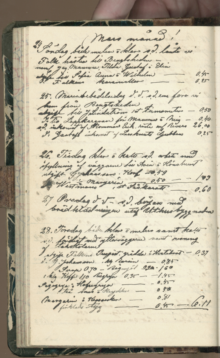 Erik Lindström, Linghed, dagbok 1900-1903