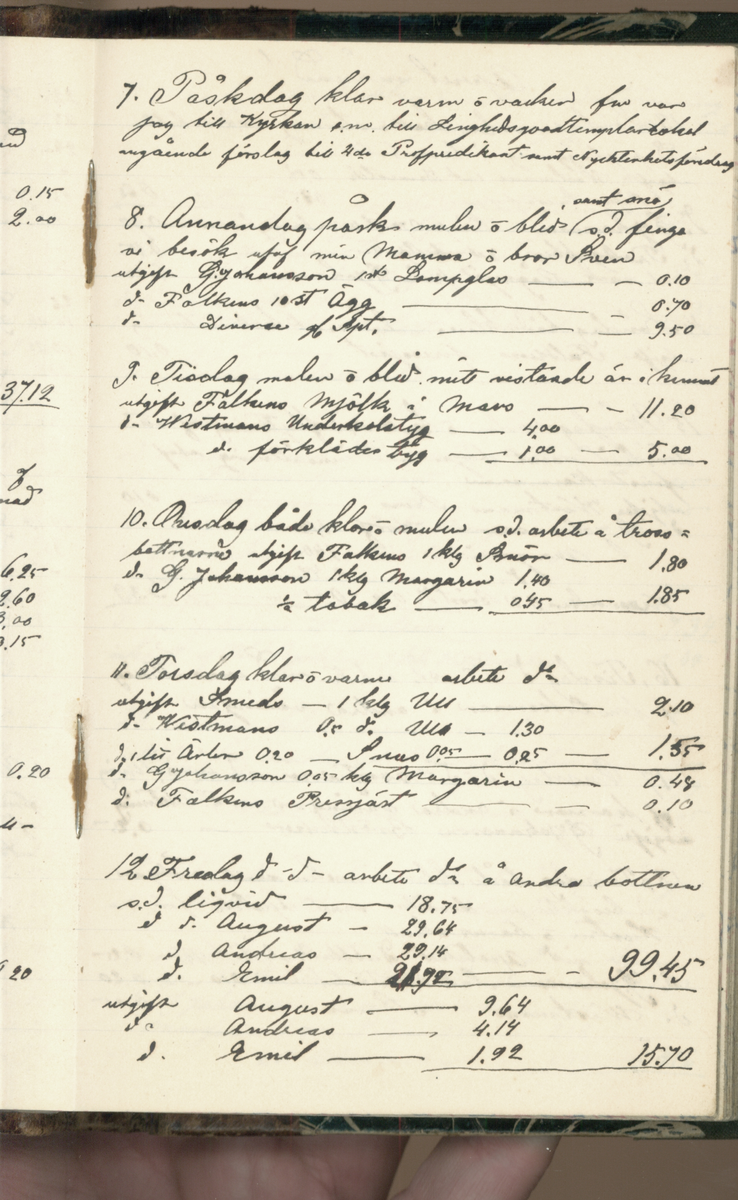 Erik Lindström, Linghed, dagbok 1900-1903