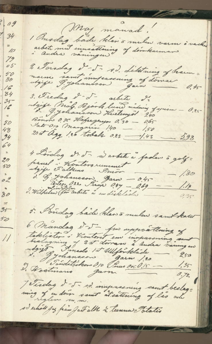 Erik Lindström, Linghed, dagbok 1900-1903