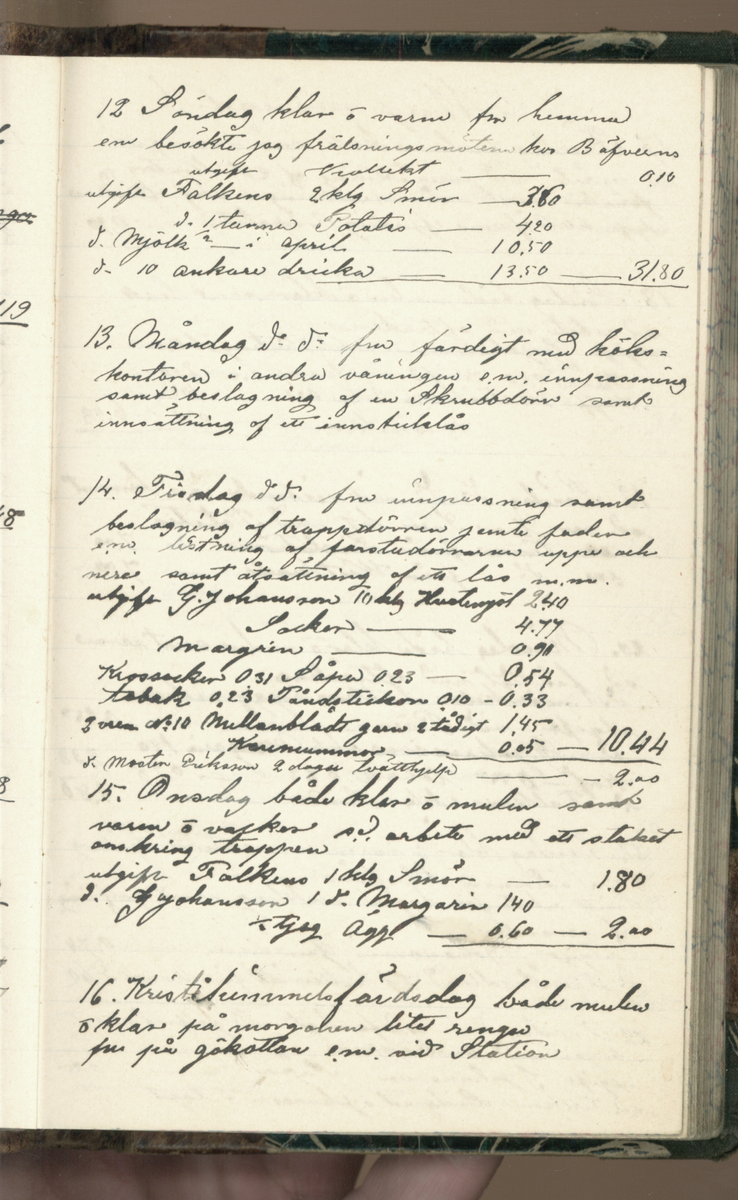 Erik Lindström, Linghed, dagbok 1900-1903