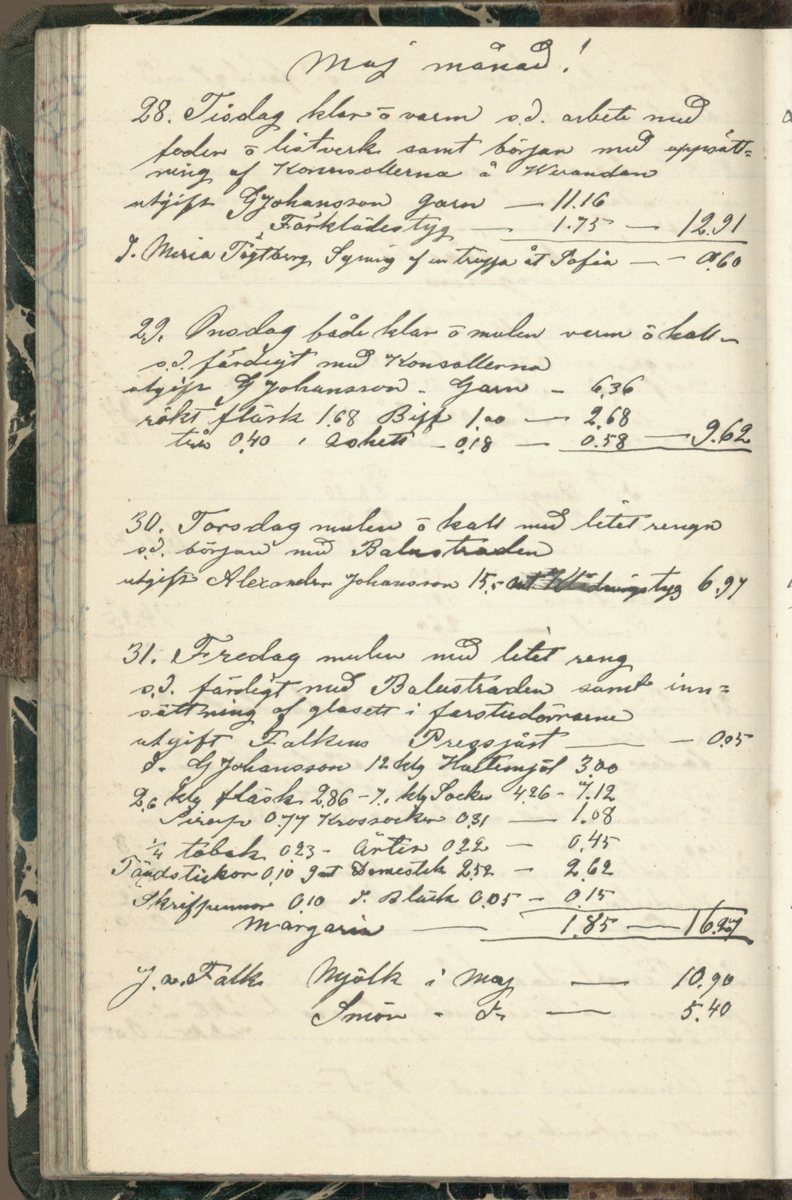 Erik Lindström, Linghed, dagbok 1900-1903