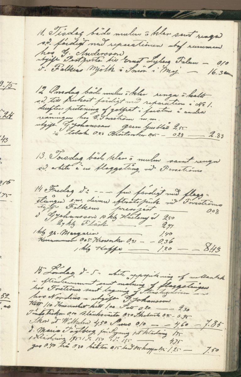 Erik Lindström, Linghed, dagbok 1900-1903