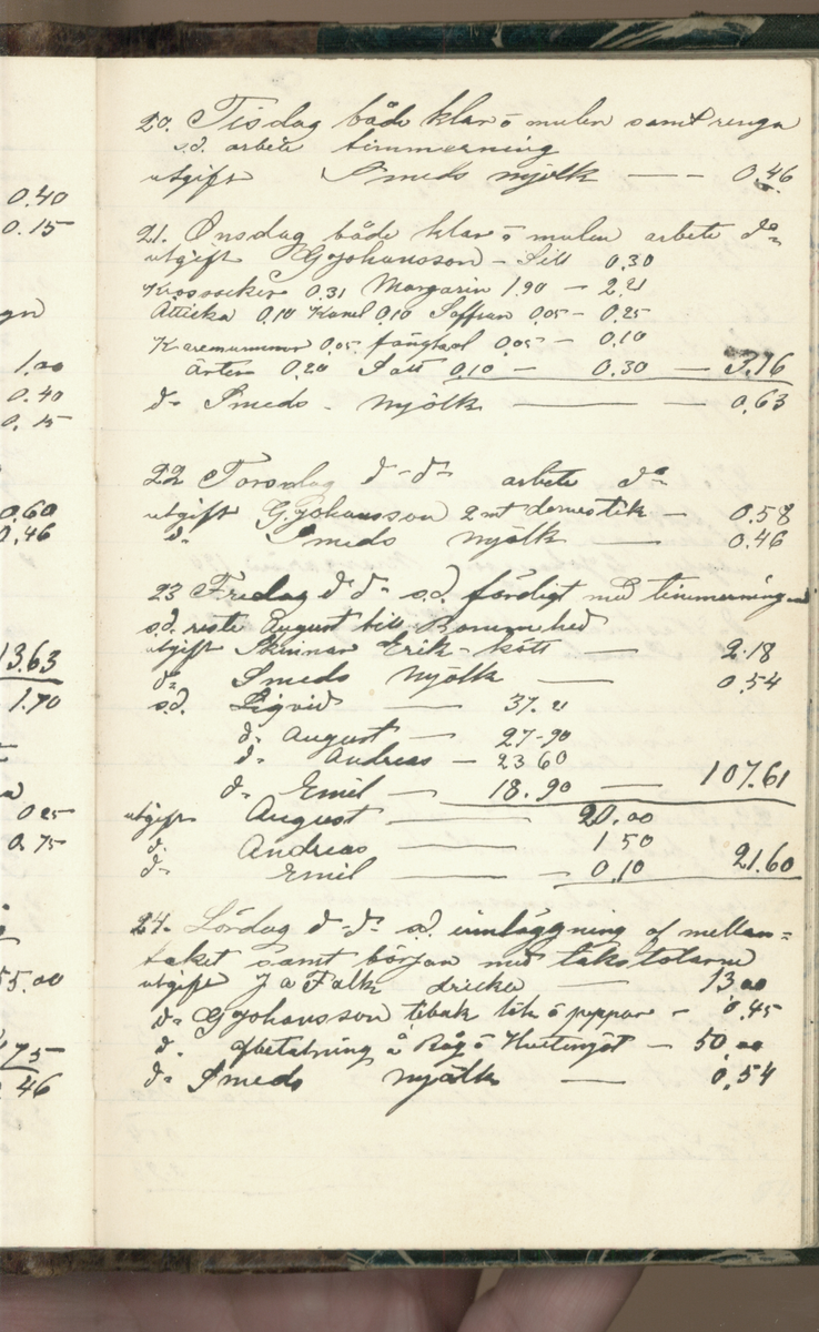 Erik Lindström, Linghed, dagbok 1900-1903