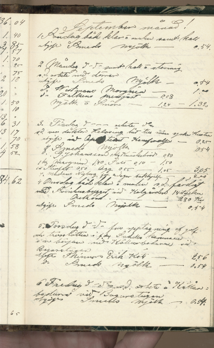 Erik Lindström, Linghed, dagbok 1900-1903