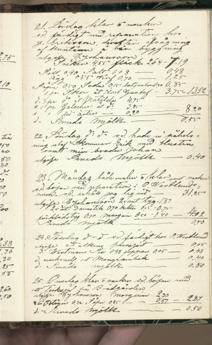 Erik Lindström, Linghed, dagbok 1900-1903